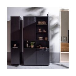 Finca Wandkast smal grenen zwart 40cm