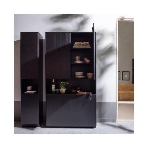 Finca Wandkast smal grenen zwart 40cm