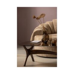 Flash Salontafel mangohout/glas walnoot 110cm