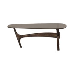 Flash Salontafel mangohout/glas walnoot 110cm