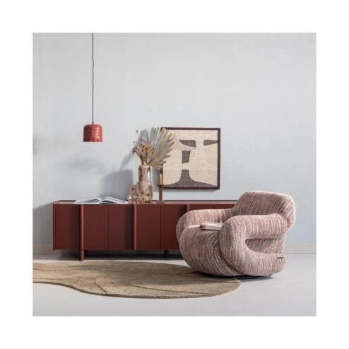 Folke Fauteuil chenille oudroze melange