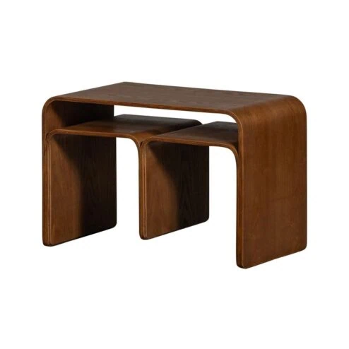 Frey Multifunctionele bijzettafel multiplex bruin 60cm