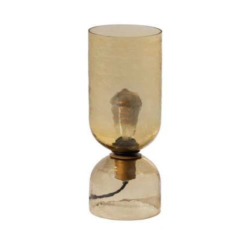 Gigi 1-lichts Tafellamp gehamerd glas naturel 38cm