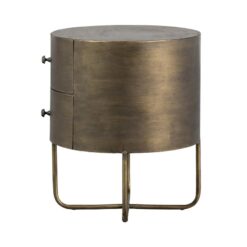 Glossy Rond kastje metaal antique brass 39cm