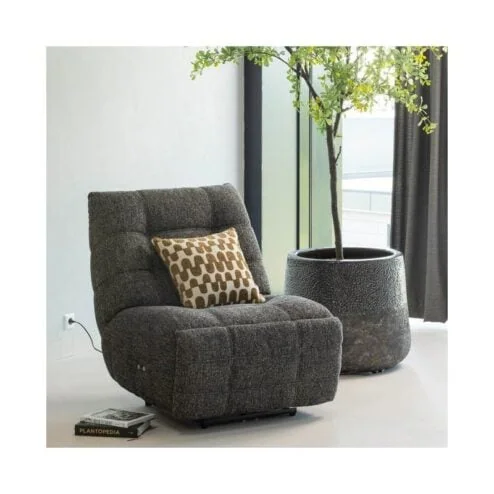 Hein Relaxfauteuil elektrisch antraciet/bruin melange