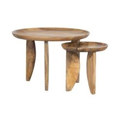 High Heels Bijzettafels mangohout naturel set van 2
