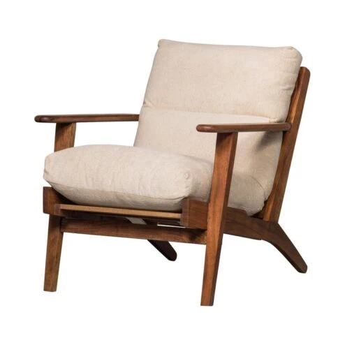 Houston Fauteuil bouclé/hout naturel