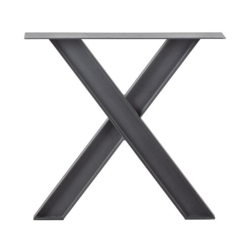 Industrial X-vorm poot metaal zwart