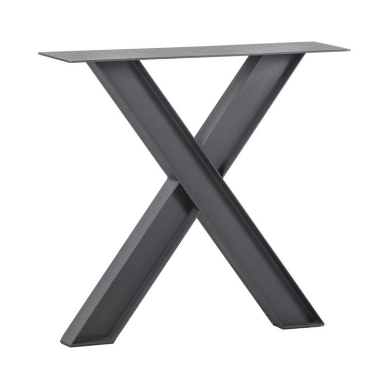 Industrial X-vorm poot metaal zwart