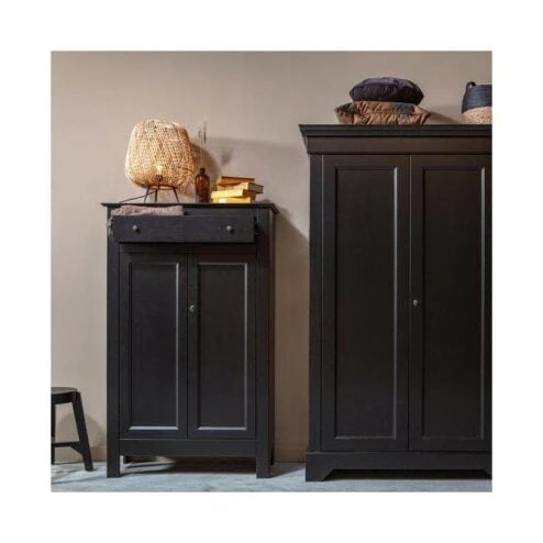 Isabel Brocante kast grenen zwart 118cm