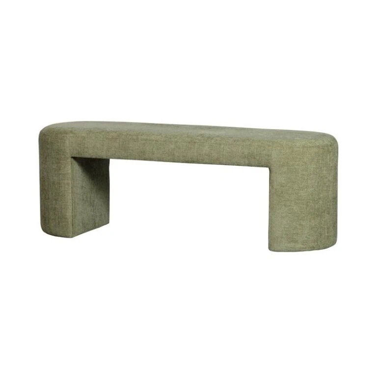Jacob Gestoffeerd bankje olijfgroen 130cm