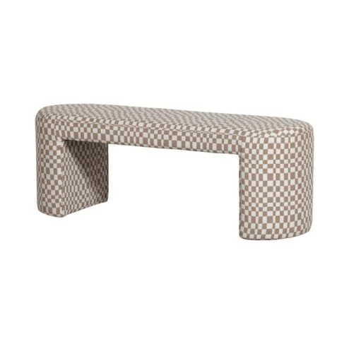 Jacob Gestoffeerd bankje ruit dessin zand 130cm