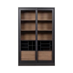 James Vitrinekast zwart/walnoot 125cm