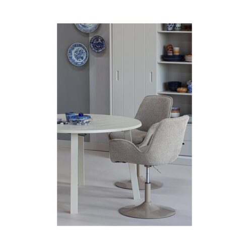 Janne Uitschuifbare eettafel rond eiken dakargrau 120/160/200cm