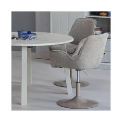 Janne Uitschuifbare eettafel rond eiken dakargrau 120/160/200cm