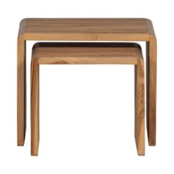 Jasmijn Bijzettafel recycled teak naturel set van 2