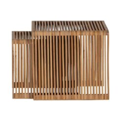 Jasmijn Bijzettafel recycled teak naturel set van 2