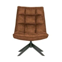 Jouke Draaifauteuil leerlook cognac
