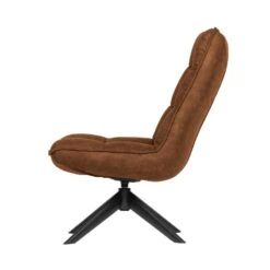 Jouke Draaifauteuil leerlook cognac