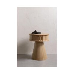 Karri Nachtkastje rond MDF/grenen naturel 38cm
