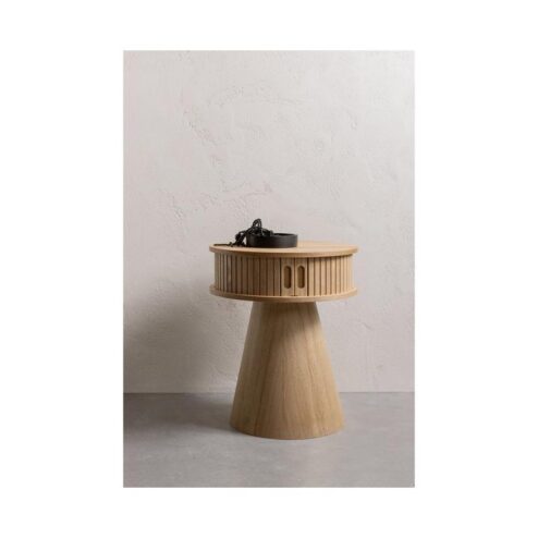 Karri Nachtkastje rond MDF/grenen naturel 38cm