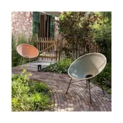 Kazoun Tuin loungestoel wicker oranje