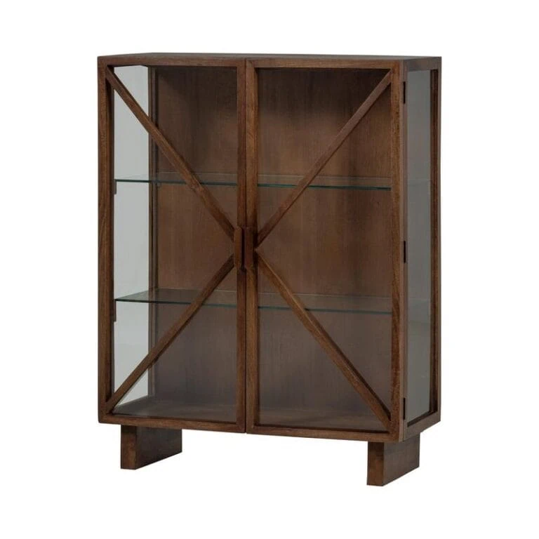 Kella 2-deurs kast mangohout bruin 100cm