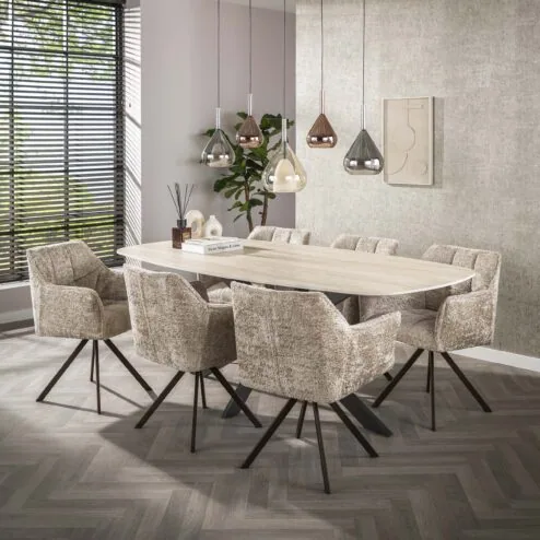 Kelly Eetkamerstoel Alura zand-bruin