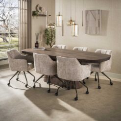 Kelly Eetkamerstoel Hoven zand-bruin