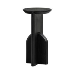 Kioni Smalle bijzettafel acaciahout zwart 30cm