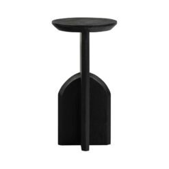 Kioni Smalle bijzettafel acaciahout zwart 30cm
