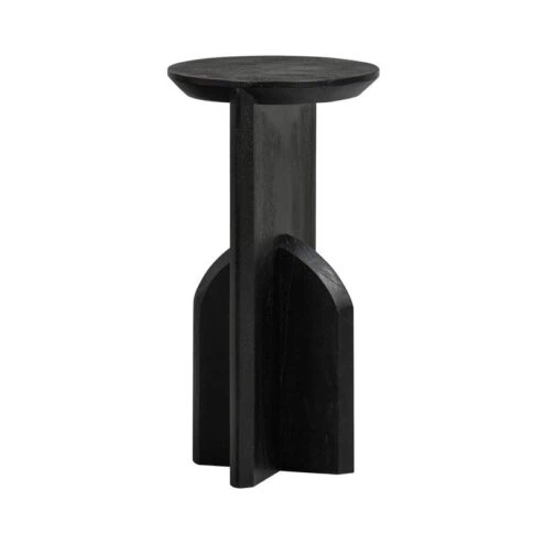 Kioni Smalle bijzettafel acaciahout zwart 30cm
