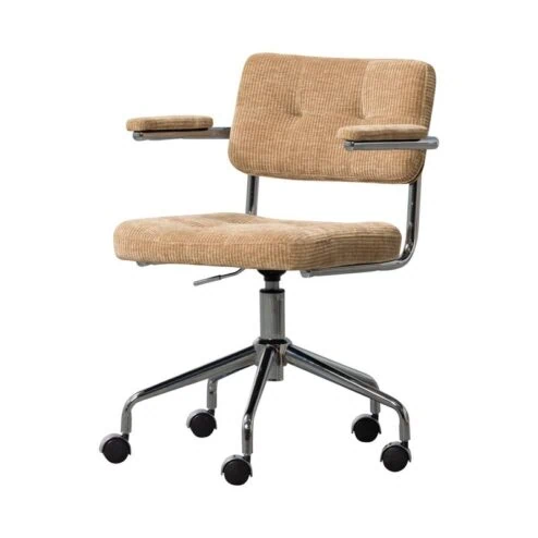 Kova Bureaustoel geweven ribstof donkerzand