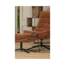 Kube Draaifauteuil met hocker bruin