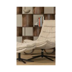 Kube Draaifauteuil met hocker naturel