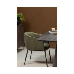 Leon Eetkamerstoel bouclé groen