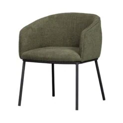 Leon Eetkamerstoel bouclé groen