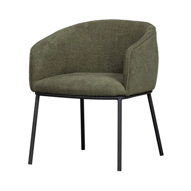 Leon Eetkamerstoel bouclé groen
