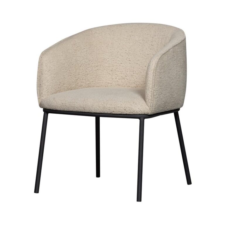 Leon Eetkamerstoel bouclé naturel melange