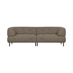 Lloyd 4-zits bank grof geweven donkerbruin melange