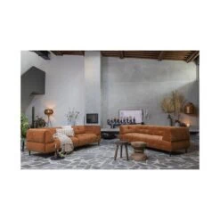 Lloyd 4-zits bank velvet kaneel