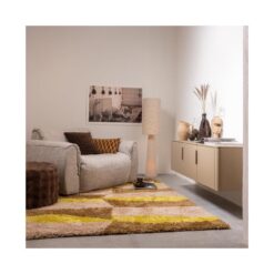 Loft 2-lichts Vloerlamp metaal/bouclé naturel met stippen