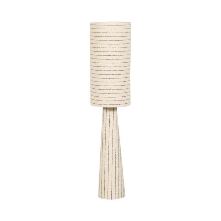 Loft 2-lichts Vloerlamp metaal/bouclé naturel met strepen