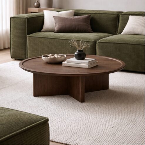 Lumo Salontafel rond Walnoot 90 cm