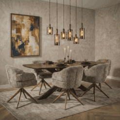 Nikki Eettafel deens ovaal Bruin Acaciahout bruin