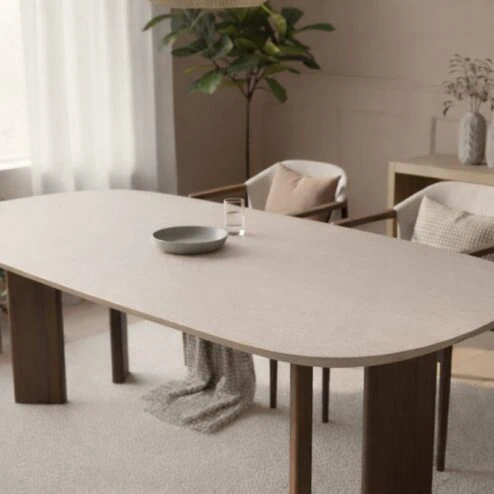 Nova Eettafel Deens ovaal Walnoot/Zand 200 cm