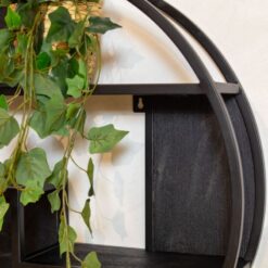 Orianna wandrek industrieel mangohout rond zwart 70cm (1)