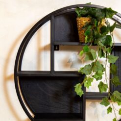 Orianna wandrek industrieel mangohout rond zwart 70cm (2)