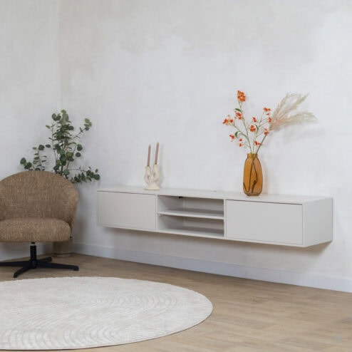 Sigge Zwevend Tv meubel zand 200cm