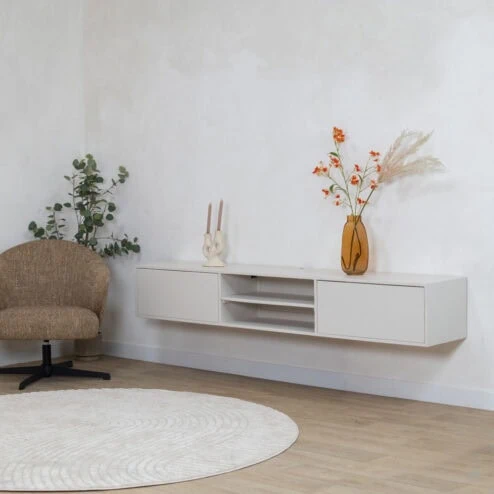 Sigge Zwevend Tv meubel zand 200cm